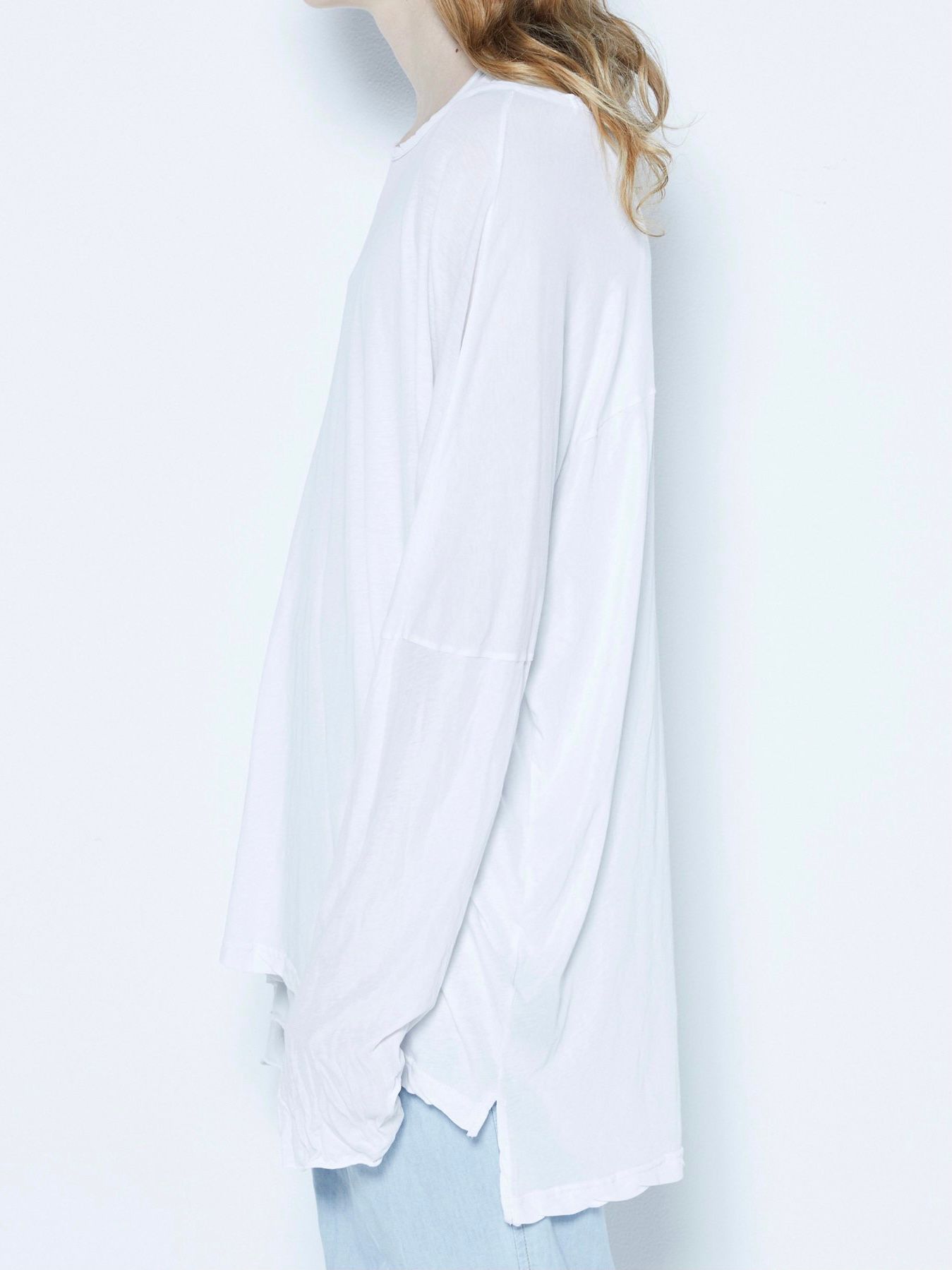 ルーズシルエット カットオフ ドルマンカットソー /  DOLMAN L/S / オフホワイト