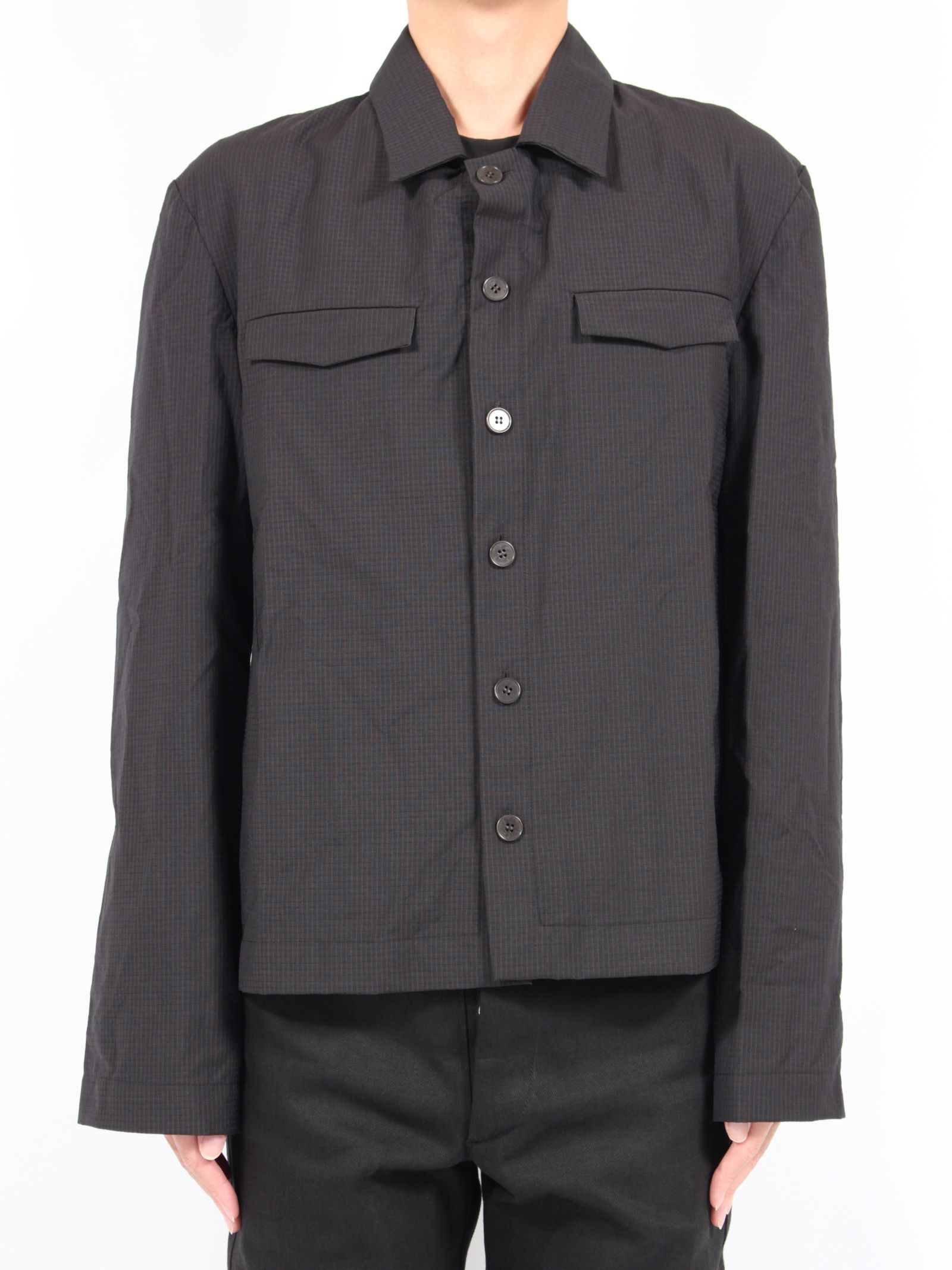【24AW】2フロント ポケット シャツジャケット / 2 FRONT POCKET SHIRT JACKET / ブラック