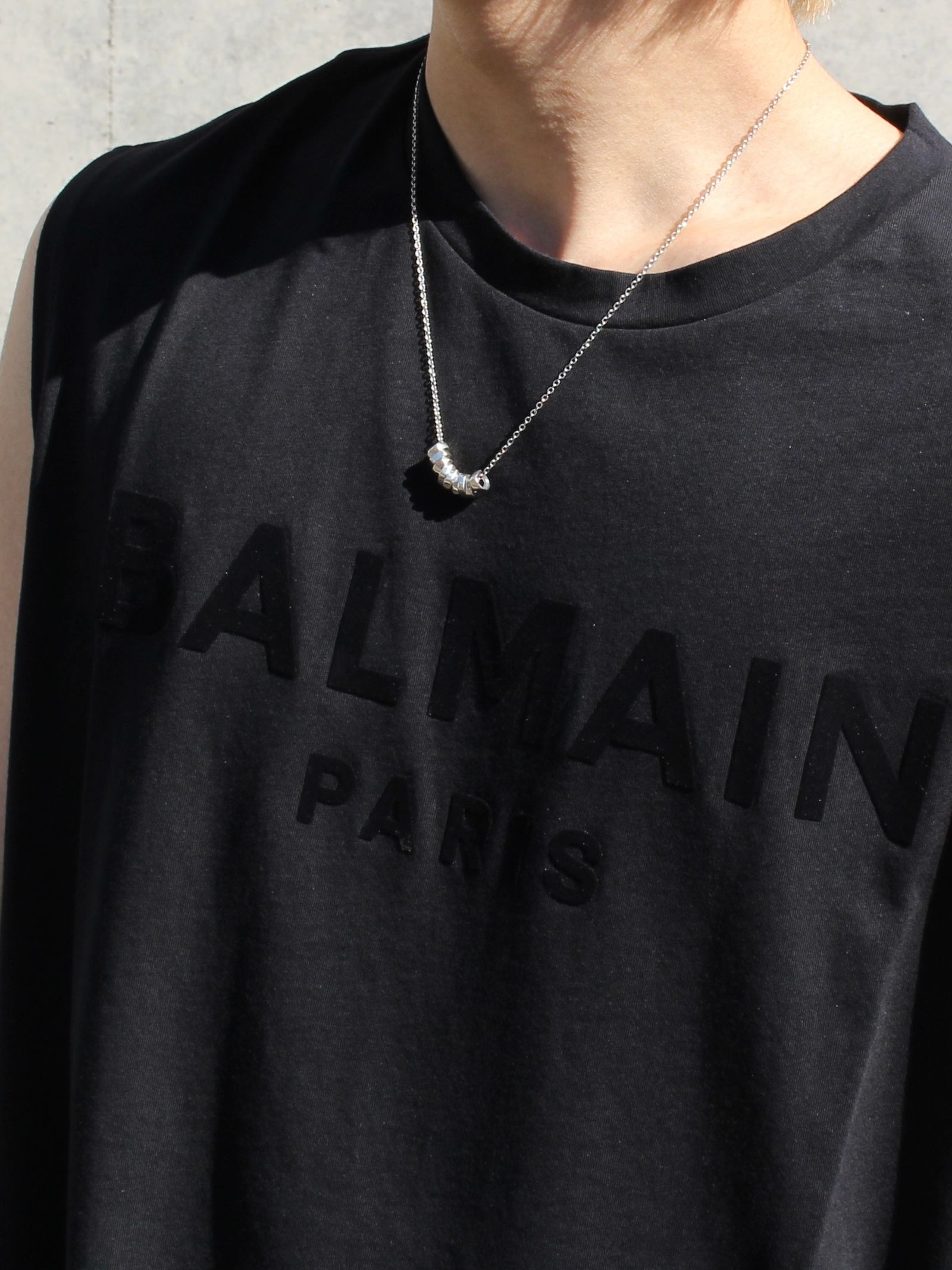 BALMAIN - ロゴ タンクトップ / TANK FLOCKY LOGO / ブラック | STORY