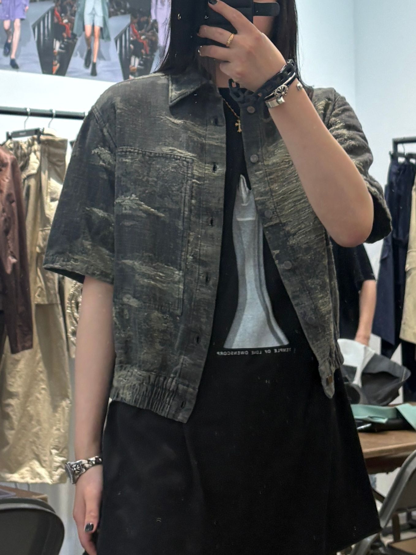 【27SS】デニム シャツ 半袖 Tシャツ / DENIM SHIRT / グレー