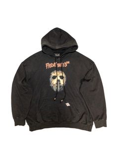 【13日の金曜日コラボ】ヴィンテージ エフェクト フーディー / x FRIDAY THE 13TH VINTAGE EFFECT HOODIE / ブラック