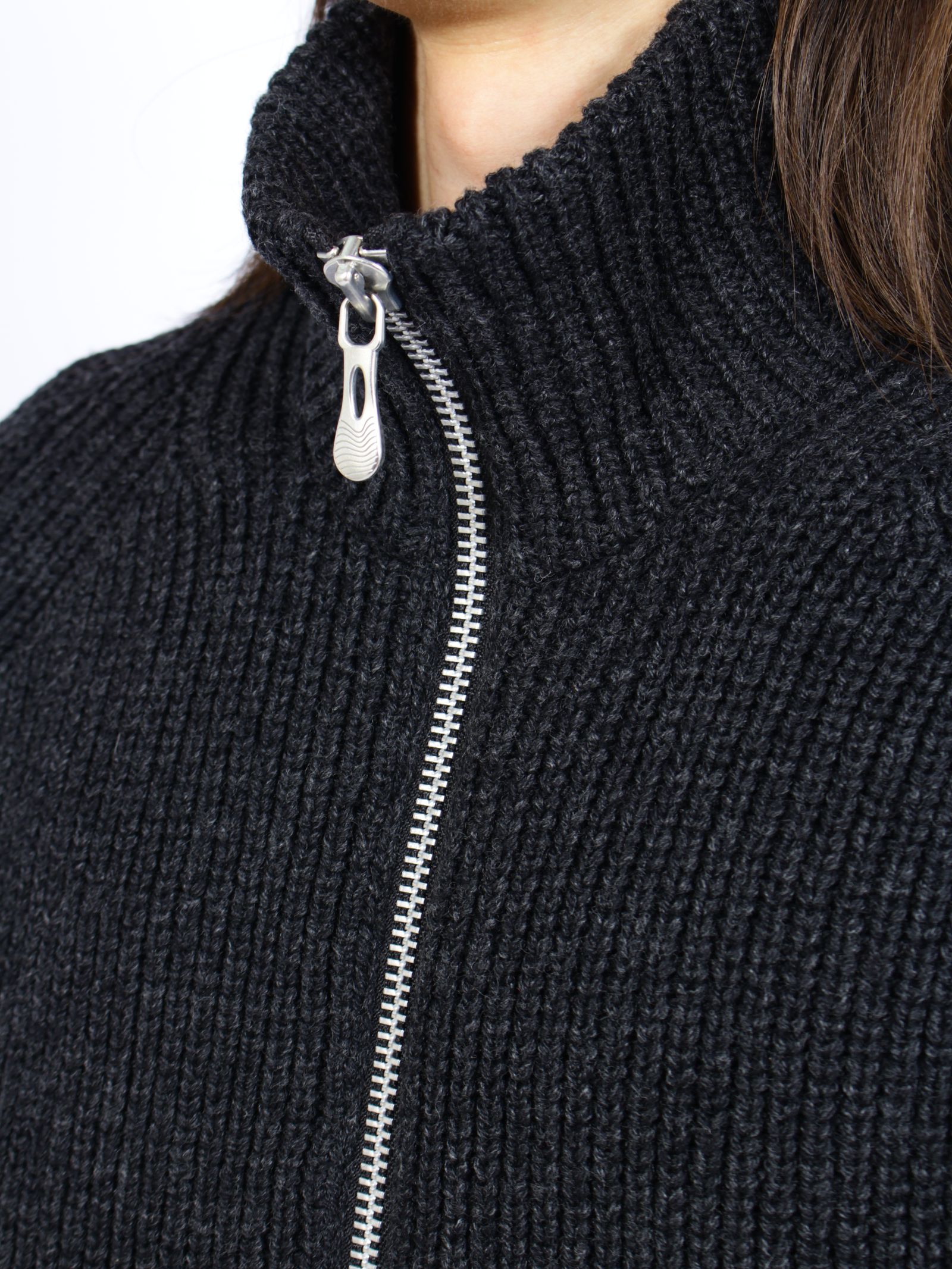 【26AW】ドライバーズ ジップ アップ セーター ニット セーター / DRIVERS ZIP UP SWEATER / BLACK MELANGE(ブラック)