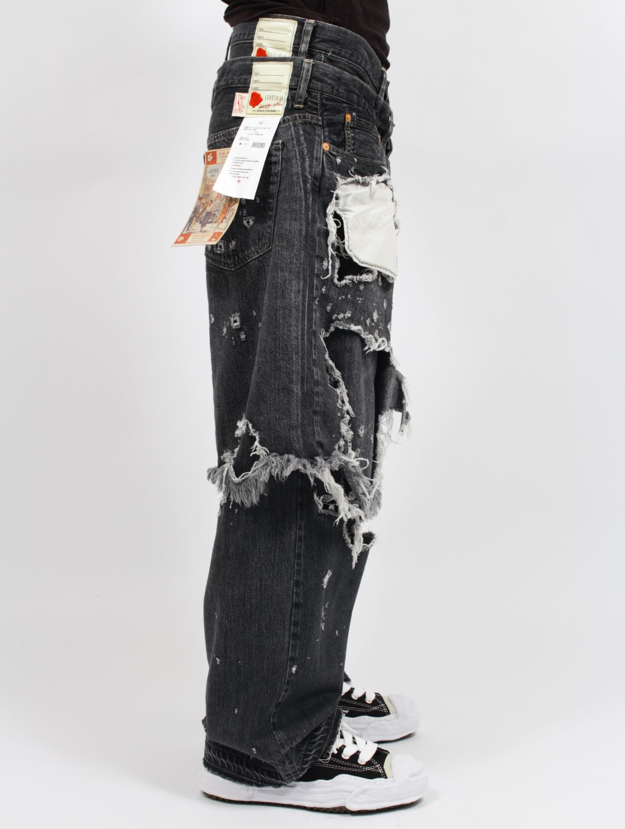 【25AW】リメイク レイヤー デニム パンツ / RE:LAYER 5P DENIM PANTS / ブラック