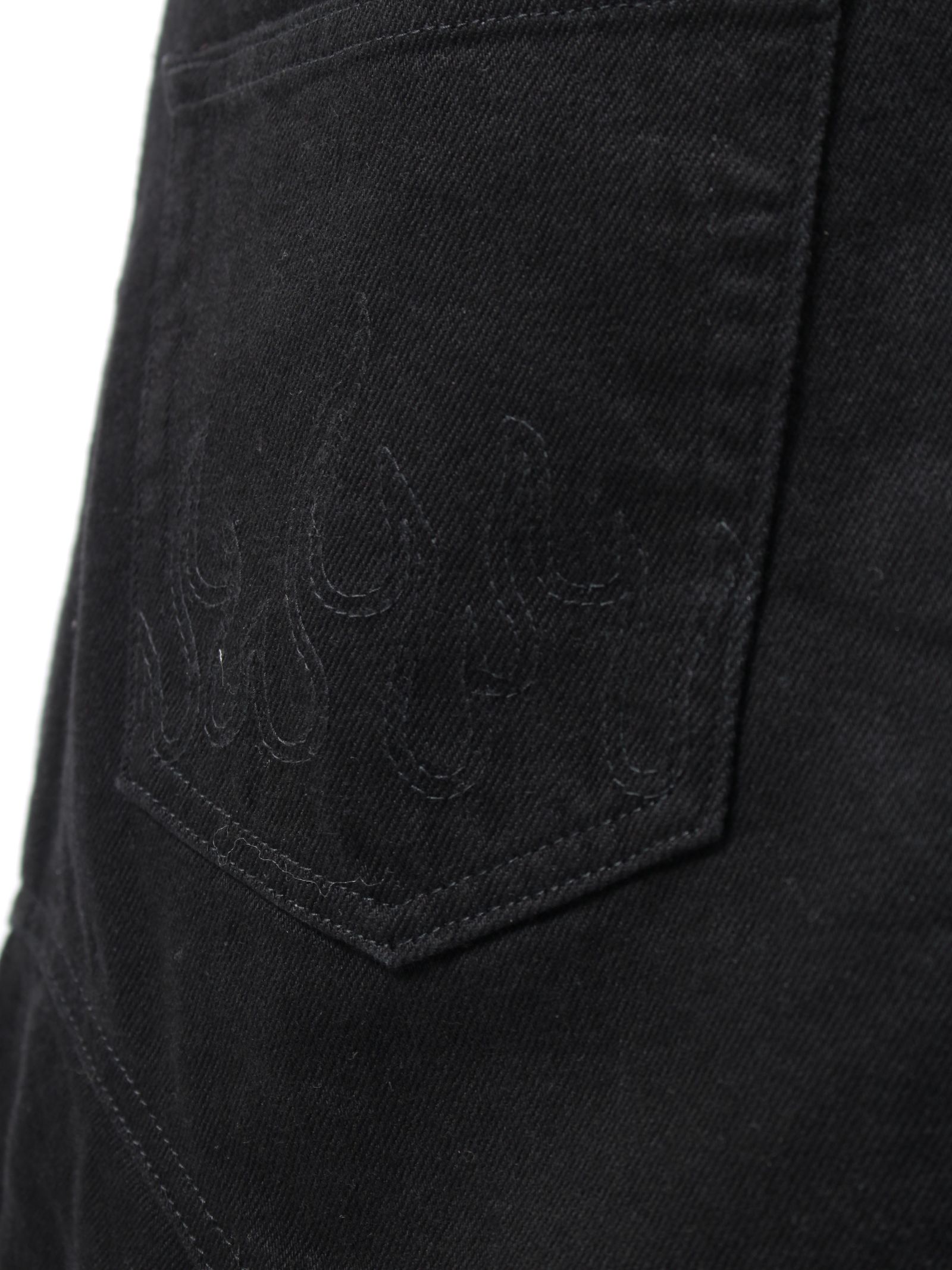 【24AW】スイッチング デニム カーゴ スカート / SWITCHING DENIM CARGO SKIRT / ブラック