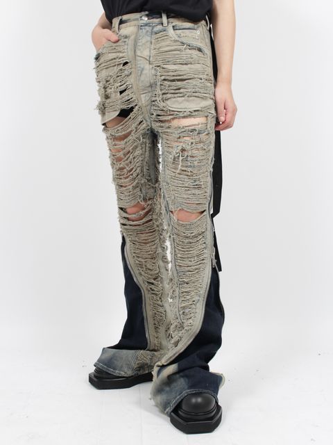 RICK OWENS - 【23FW】ジャンボ ワーカー ダメージ デニムジャケット 