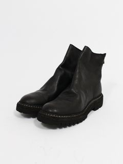 【796V_N】馬革 ホースレザー バックジップ ブーツ / HORSE FULL GRAIN  BACK ZIP BOOT / ブラック
