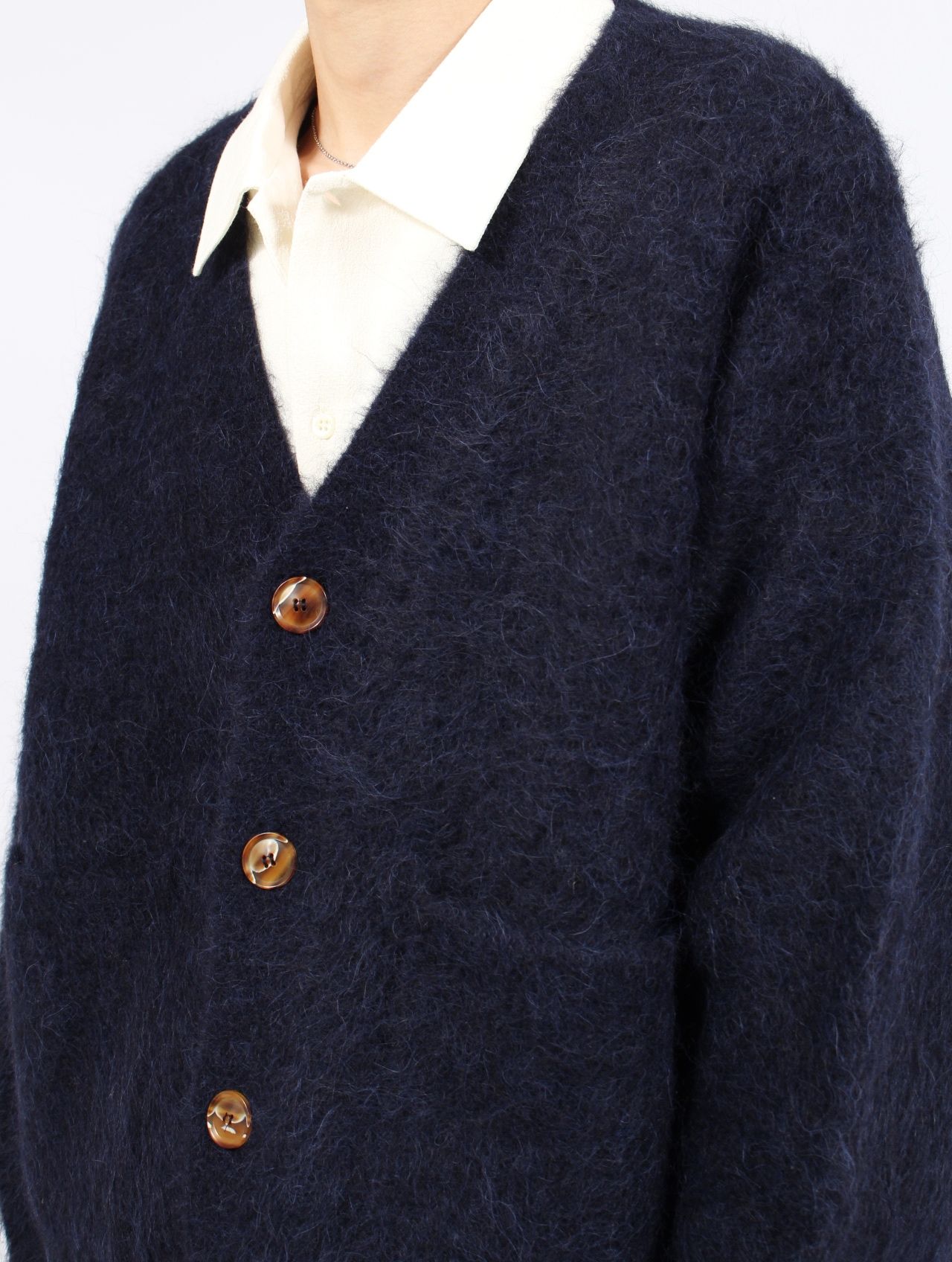 【25AW】 リー カーディガン アルパカニット / LEE CARDIGAN / ネプチューン（ネイビー）