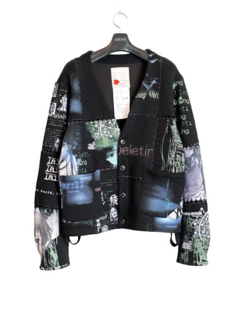 【26AW】フラグメント カーディガン バージョン シリアル エクスペリメンツ レイン / FRAGMENT CARDIGAN VER, SERIAL EXPERIMENTS LAIN / ブラック