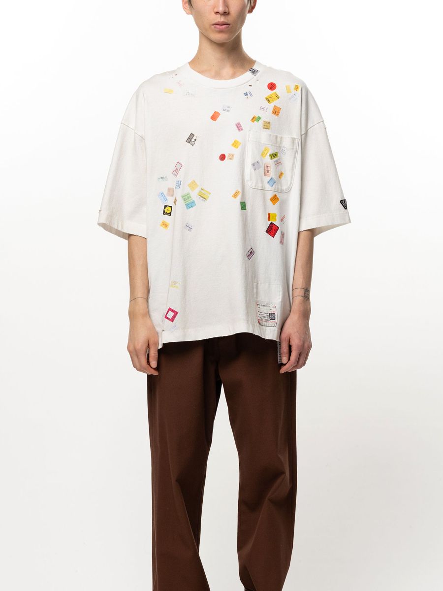 【26AW】 プライス ステッカー Tシャツ 半袖 ダメージ加工 / PRICE STICKER TEE / ホワイト