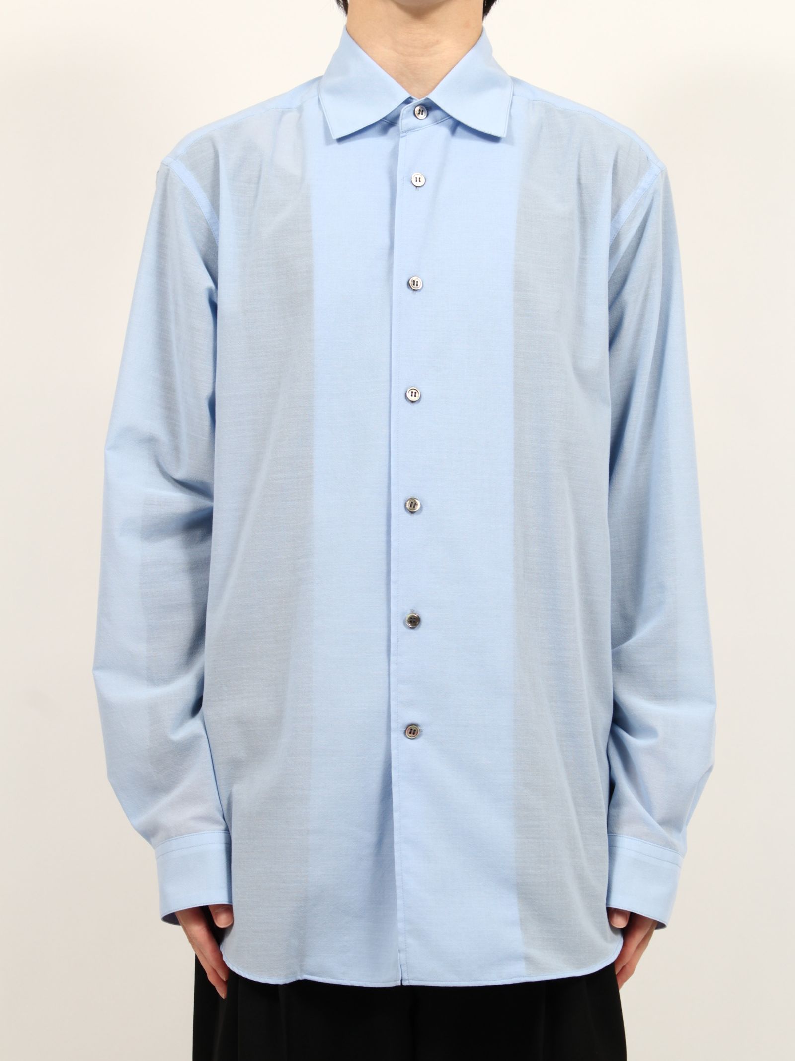 【25SS】リンクル ヴィスコース ロングスリーブ シャツ / WRINKLE VISCORSE L/S SHIRT / サックス