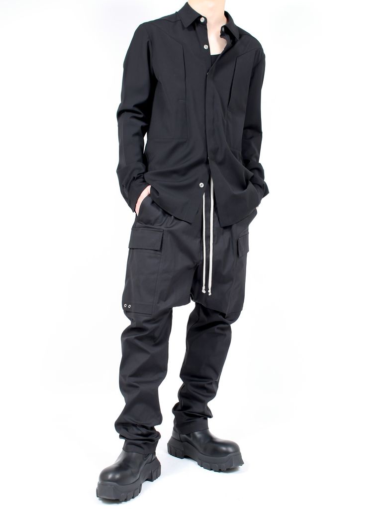 RICK OWENS - 【24SS】サルエル カーゴパンツ / CARGO LONG / ブラック 