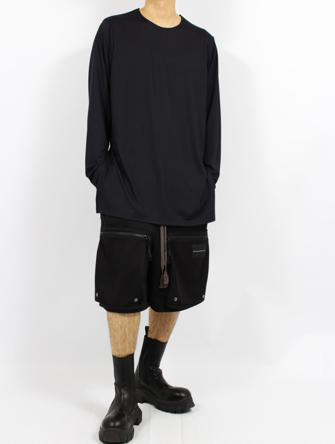 【25SS】アクア リブ ベース レイヤー 接触冷感 ロングスリーブ トップス / AQUA RIB BASE LATER LTS / ブラック