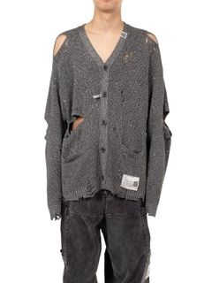 【25SS】スパンコール ニット カーディガン / SPANGLE KNIT CARDIGAN / グレー