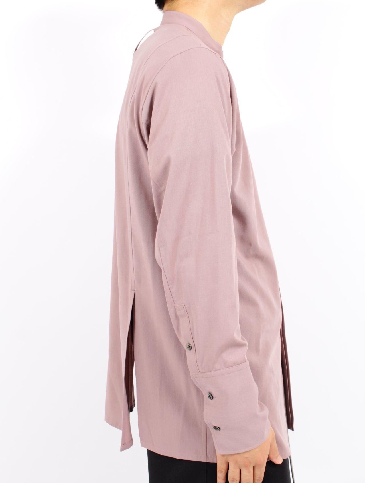 【24AW】スリット バンド カラー シャツ / SLIT BAND COLLAR SHIRT / アズキ