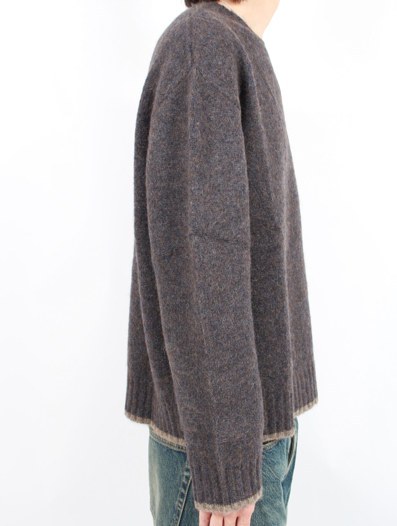 【25AW】ボックス シルエット ニット プルオーバー  / BOX SWEATER / BLUE BROWN(ブルーブラウン)