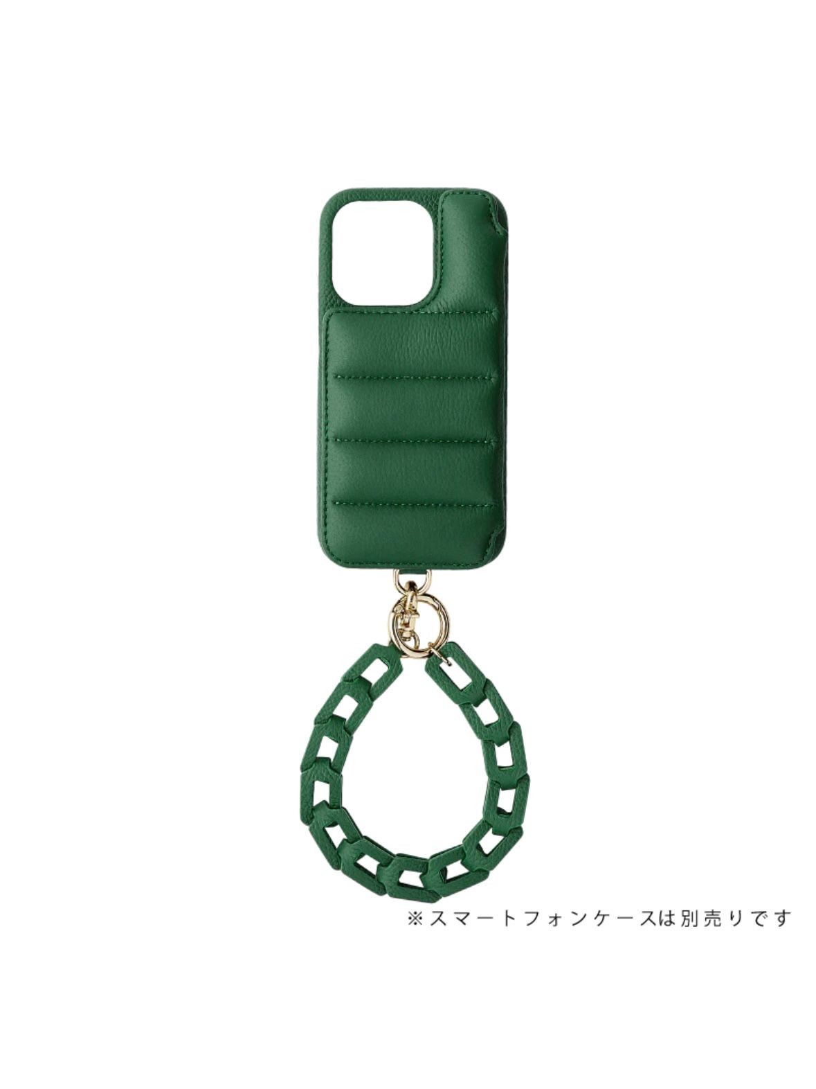 レザーチェーン ハンド ストラップ / HAND STRAP RECTANGLE / グリーン