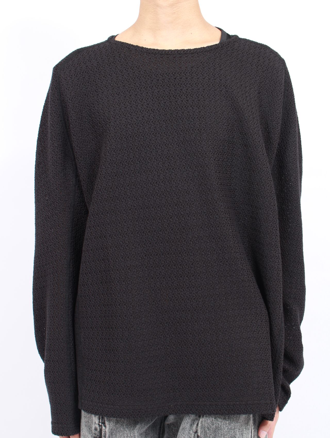 【25AW】ロングスリーブ Tシャツ 長袖 メッシュ カットソー / LONG SLEEVE T-SHIRTS / ブラック