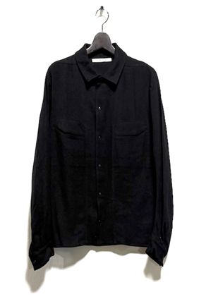 【27SS】 リネン パネル シャツ 長袖 シャツ / PANEL SHIRTS LINEN / ブラック