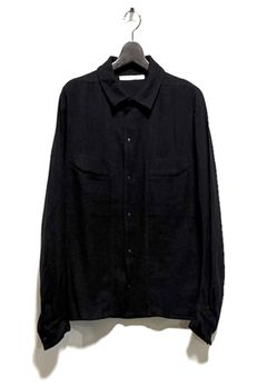 【27SS】 リネン パネル シャツ 長袖 シャツ / PANEL SHIRTS LINEN / ブラック