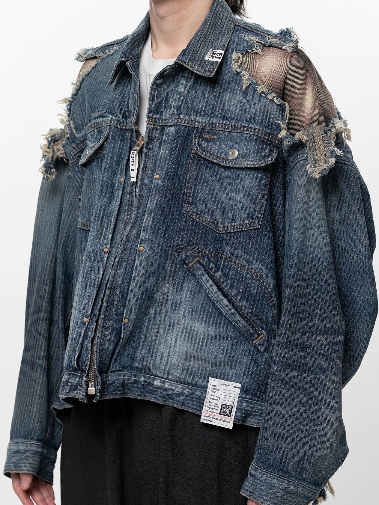 【26SS】チェックシャツ レイヤード デニム ジャケット / CHECK SHIRT  LAYERED DENIM JACKET / インディゴ