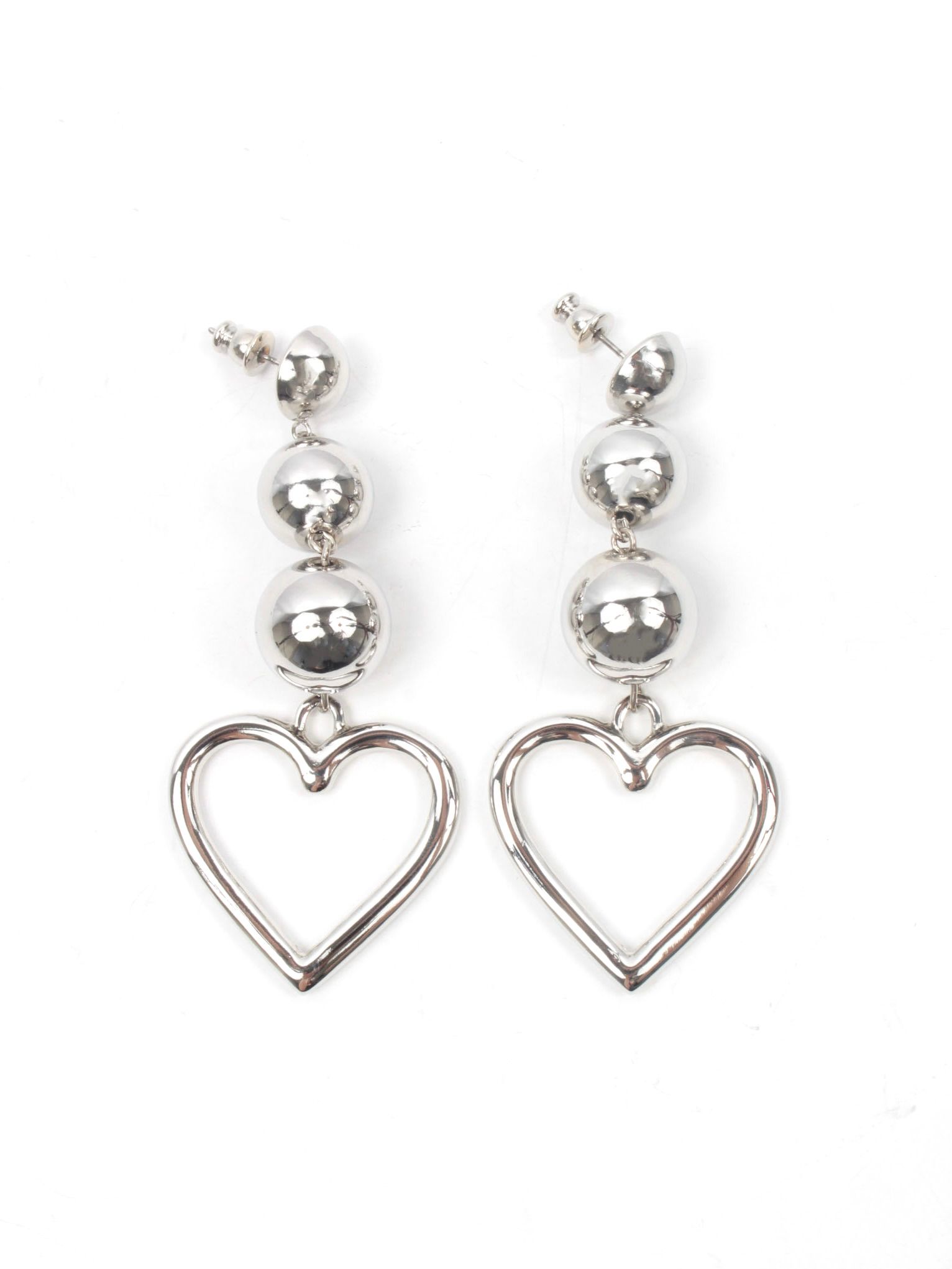 【24AW】ハート チェーン イヤリング / HEART CHAIN EARING / シルバー