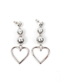 【24AW】ハート チェーン イヤリング / HEART CHAIN EARING / シルバー