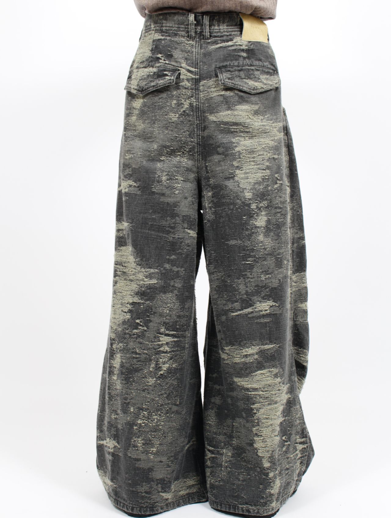 【25AW】デニム デザイン トラウザーズ ワイドパンツ / DESIGN TROUSERS / グレー
