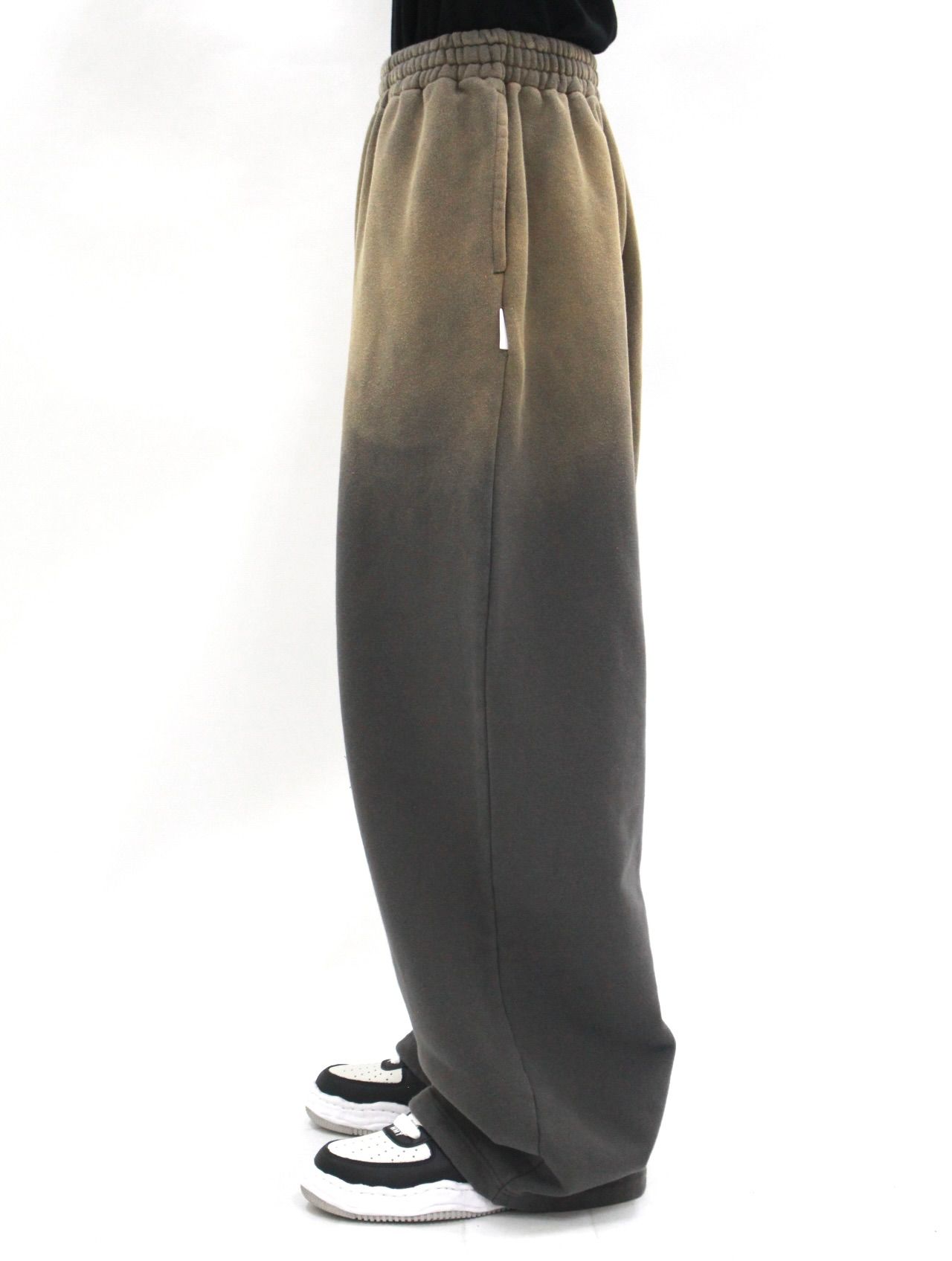 【25SS】フェード ラージ フィット グラデーション ワイド スウェット パンツ / FADE LARGE FIT SWEAT TROUSER / ブラック
