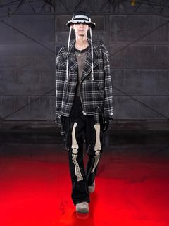 【26SS】コード 刺繍 シューカット フレア コットン パンツ 'ボーン / CORD EMBROIDERED COTTON TROUSERS 'BONES / ブラック