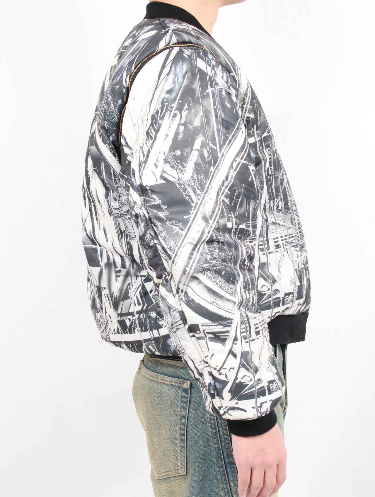 【25SS】Hiroki Tsukuda ブラフィック 転写 FOSTEXコラボ 4WAY リバーシブル ボンバー ジャケット / × FOSTEX 4WAY BOMBER JACKET / ブラック