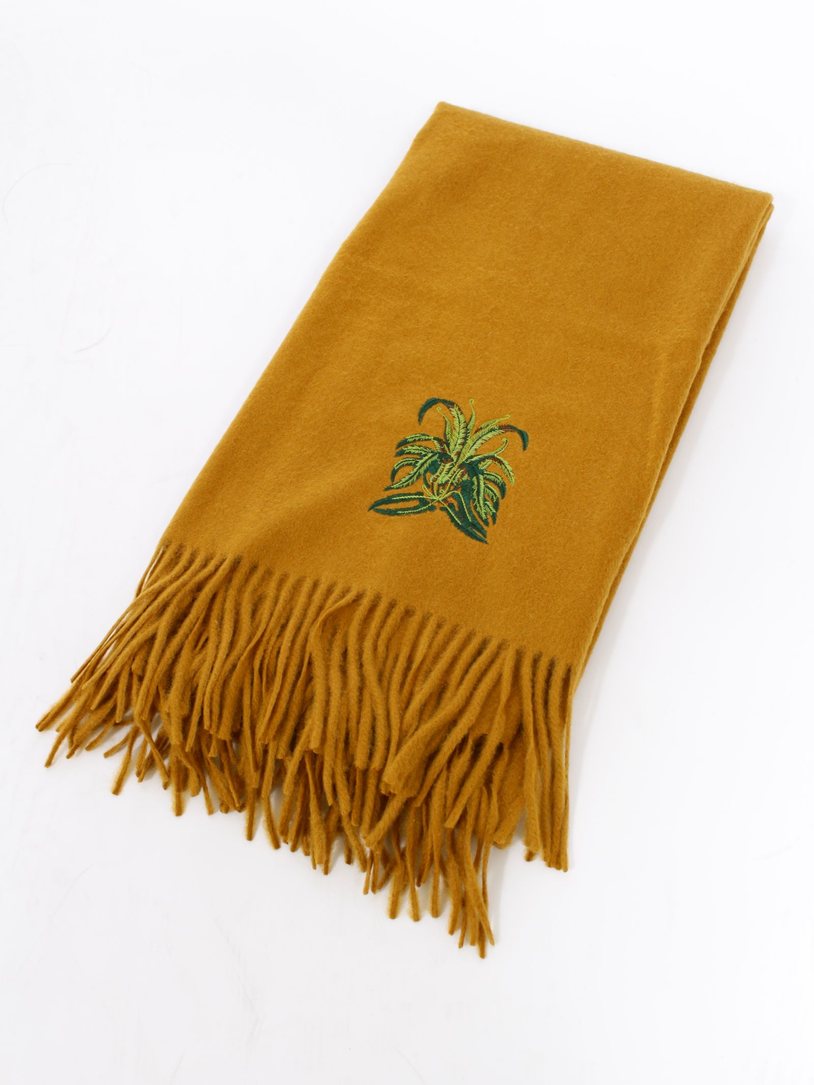 【26AW】 エンブロイダリー カシミヤ ケープ スカーフ マフラー / EMBROIDERY CASHMERE CAPE / ブラウン