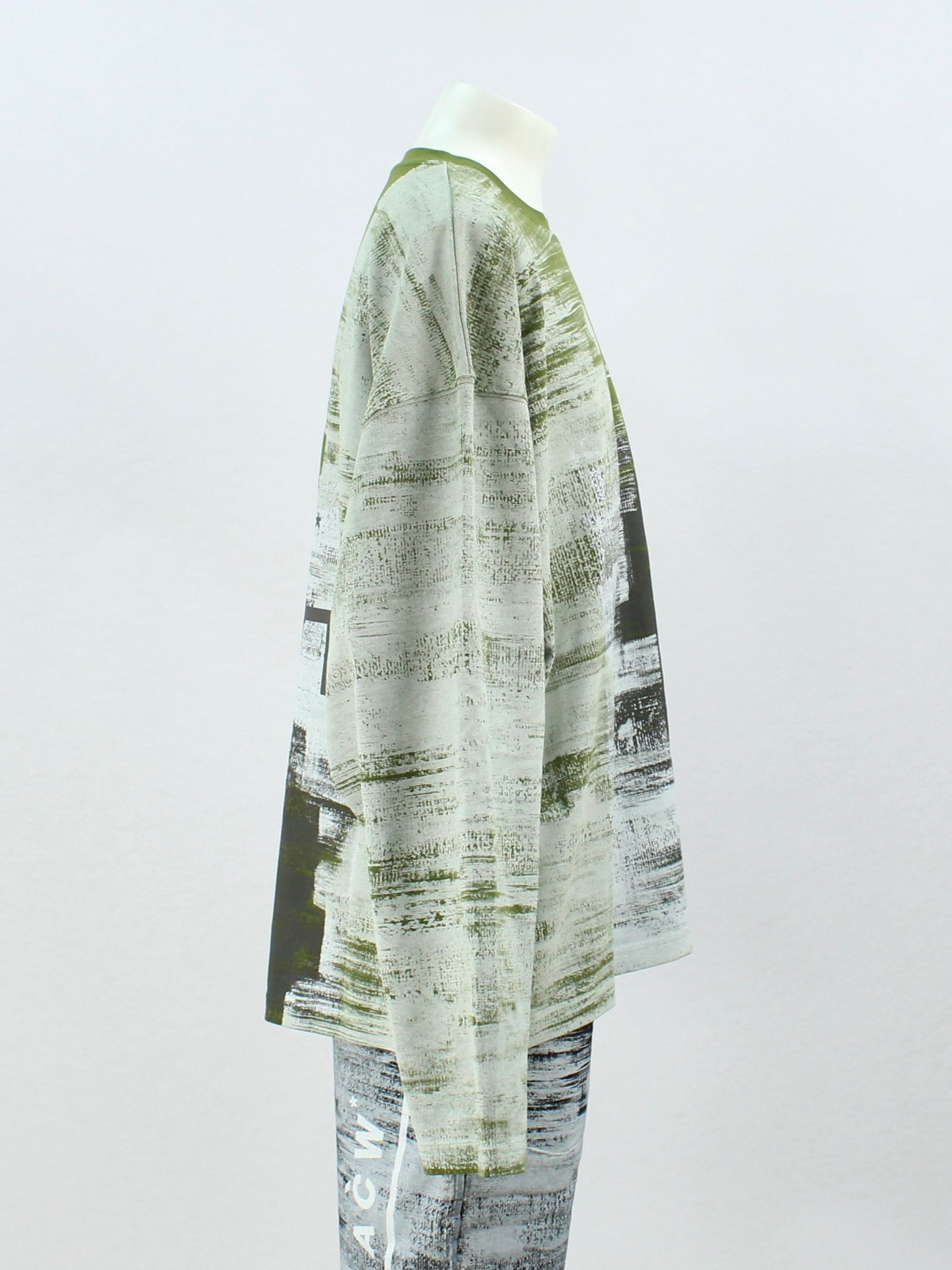 ペイント ロゴ 長袖Tシャツ / MOD LUX PAINTED LS T-SHIRTS / ミリタリーグリーン × ホワイト