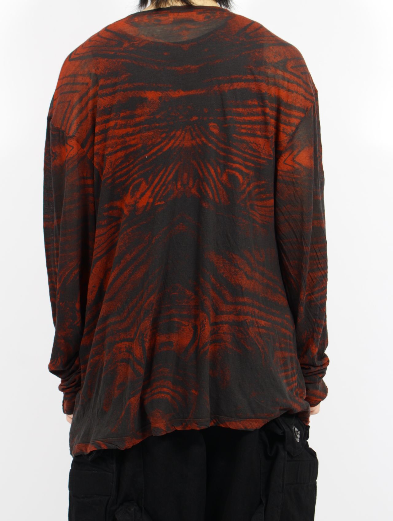 【25SS】プリンテッド コットン トップス / PRINTED COTTON JERSEY / ブラック×ボルドー