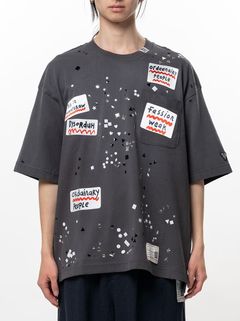 【26SS】エンブリッシュド ステッカー Tシャツ 半袖 カットソー  / EMBLLISHED STECKER T-SHIRTS / ブラック