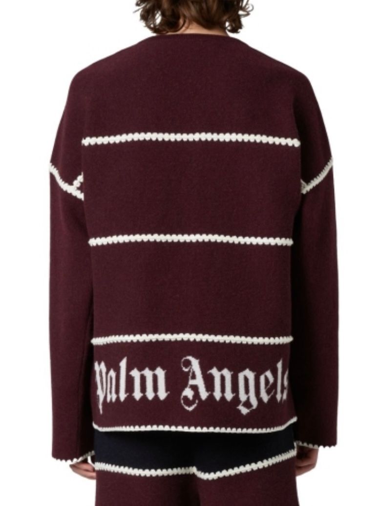 PALM ANGELS - 【23AW】ストライプ PAロゴ セーター / PA MONOGRAM STRIPED SWEATER / ボルドー |  STORY