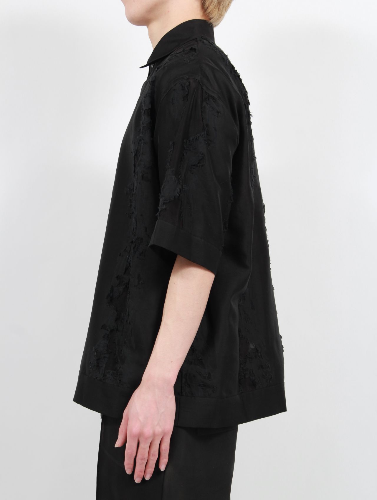 【25SS】ジャガード ショート スリーブ 半袖 シャツ / SHORT SLEEVE SHIRTS / ブラック