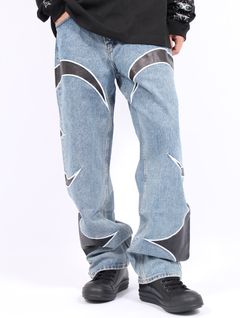 【25AW】TC レザー ウォッシング デニム パンツ / TC WASHING DENIM PANTS / ブルー