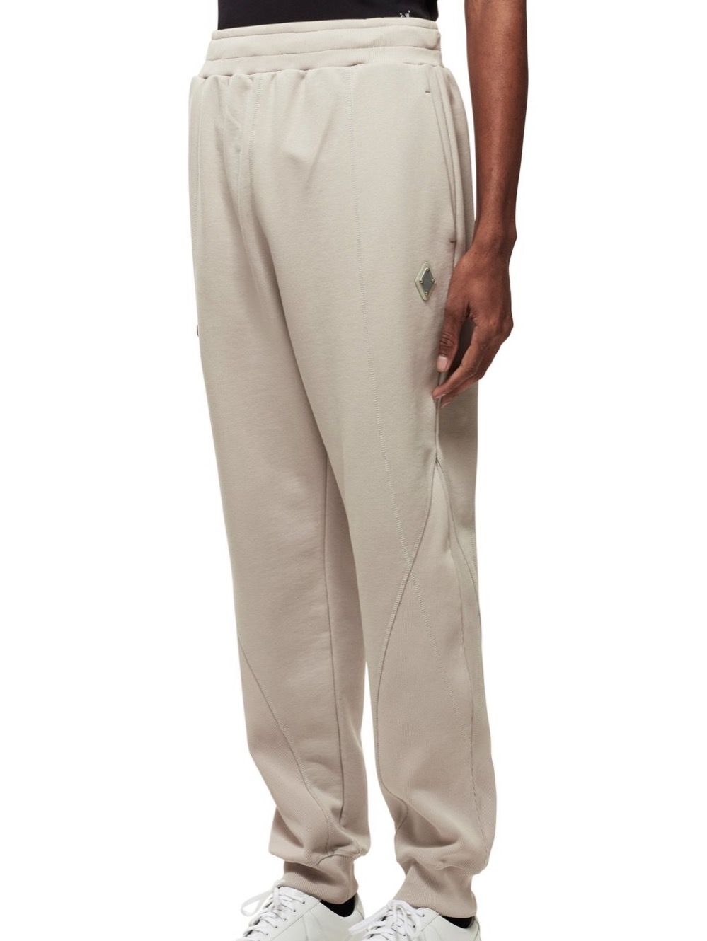 パネルロゴ ライン パンツ / COTTON LOOP BACK CEMENT CONTOUR LINE PANEL PANTS / ベージュ × シルバー