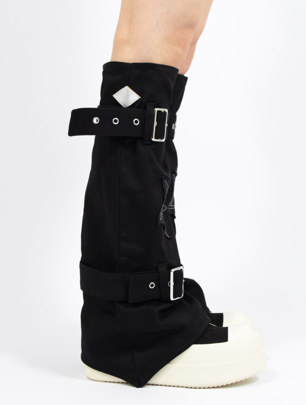 【26SS】コットン ベルテッド レッグウォーマー "ペンタグラム" / COTTON BELTED LEG WARMER 'PENTAGRAM / ブラック