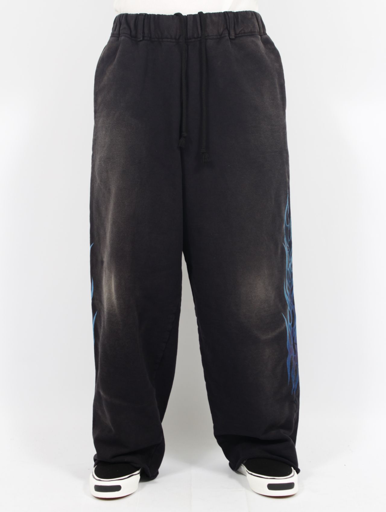 【25SS】"ファイア" ディストレスト スウェットパンツ / “FIRE” DISTRESSED SWEAT PANTS / ブラック
