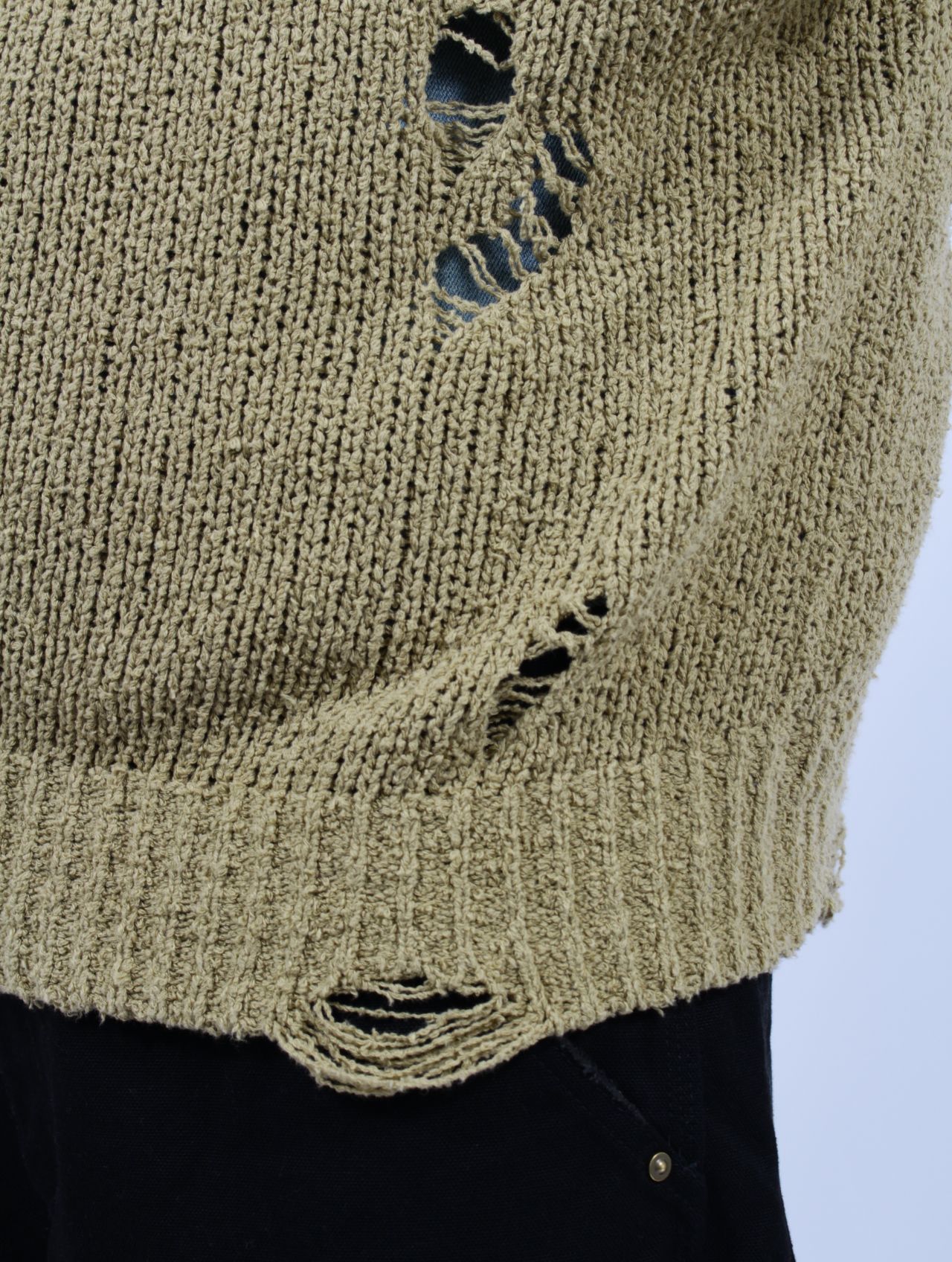 【25SS】サンフェード ニットベスト / SUN-FADED KNIT VEST / カーキ