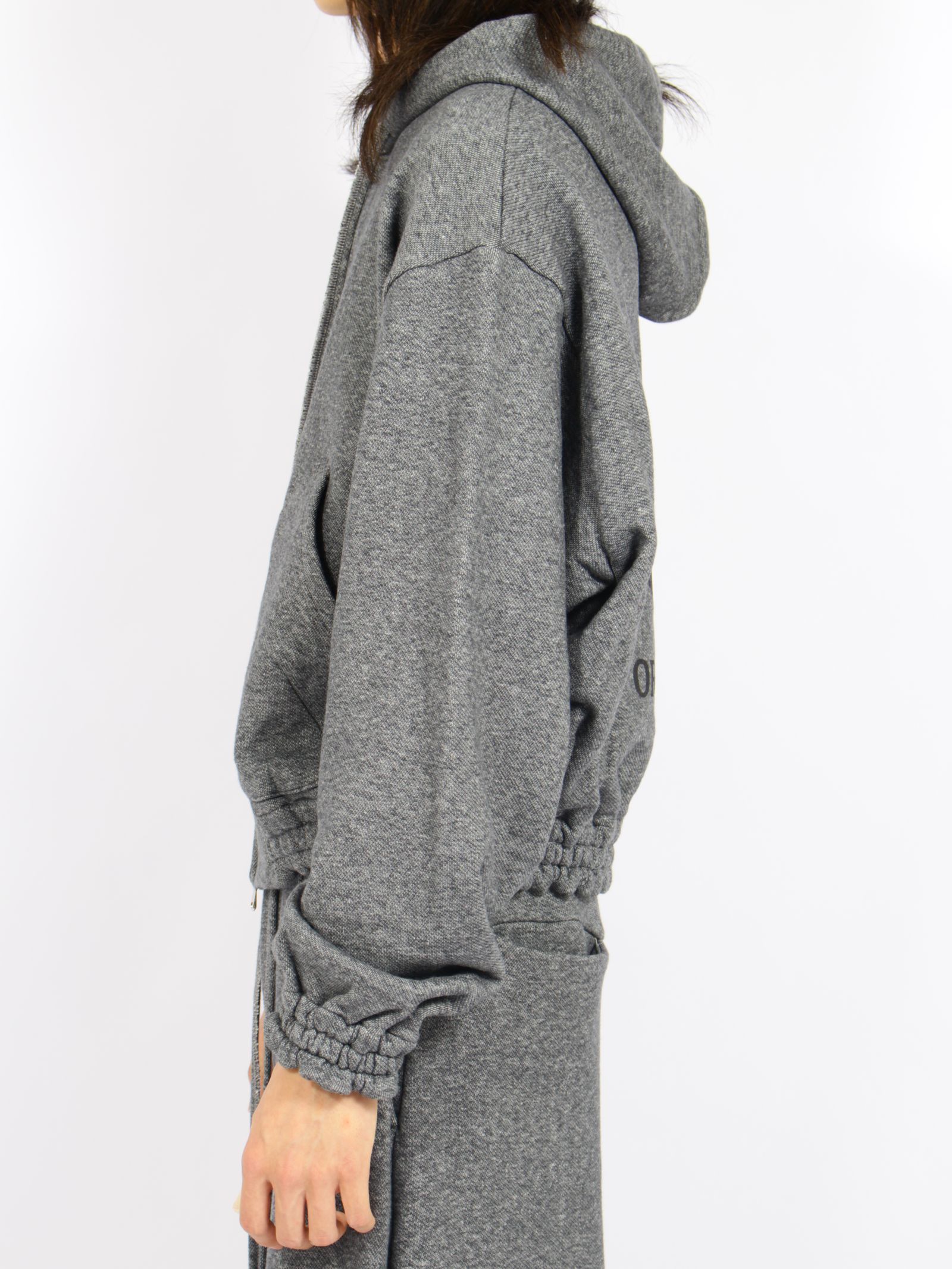 【26AW】オーディナリー ホーム オールド スタイル ジップ フーディ ウィズ プリンティング / ORDINARY HOME OLD STYLE ZIP HOODIE WITH PRINTING / チャコール
