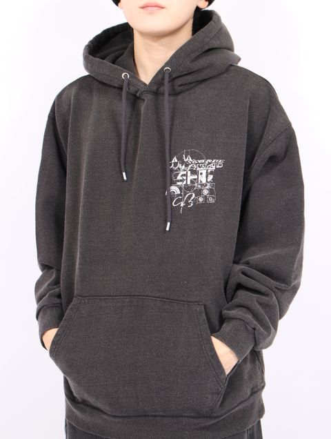 【25AW】佃弘樹 Heartwork Mixed media グラフィック フーディー パーカー / Hiroki Tsukuda ART ROBO GRAPHIC HOODIE / ブラック