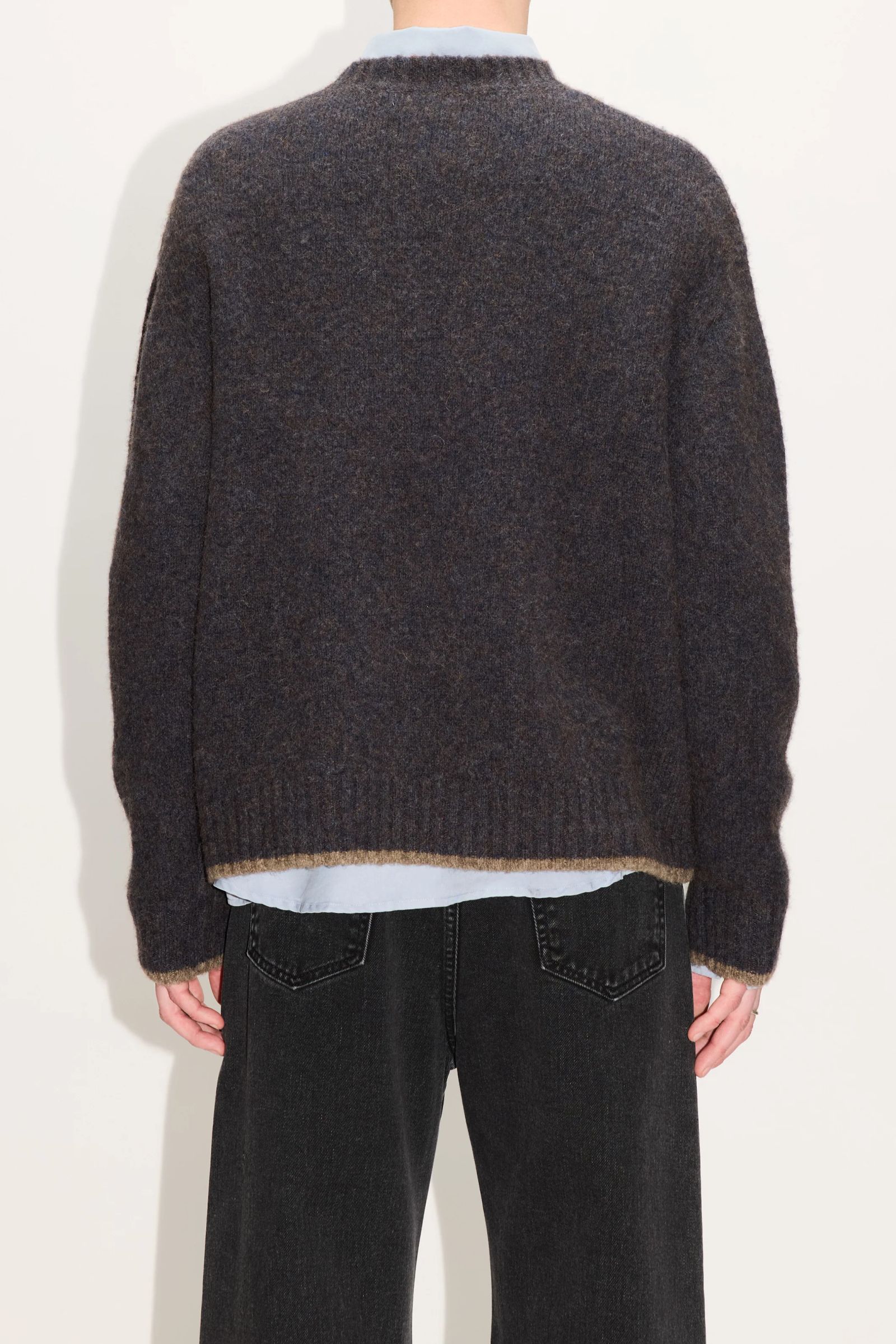 【25AW】ボックス シルエット ニット プルオーバー  / BOX SWEATER / BLUE BROWN(ブルーブラウン)