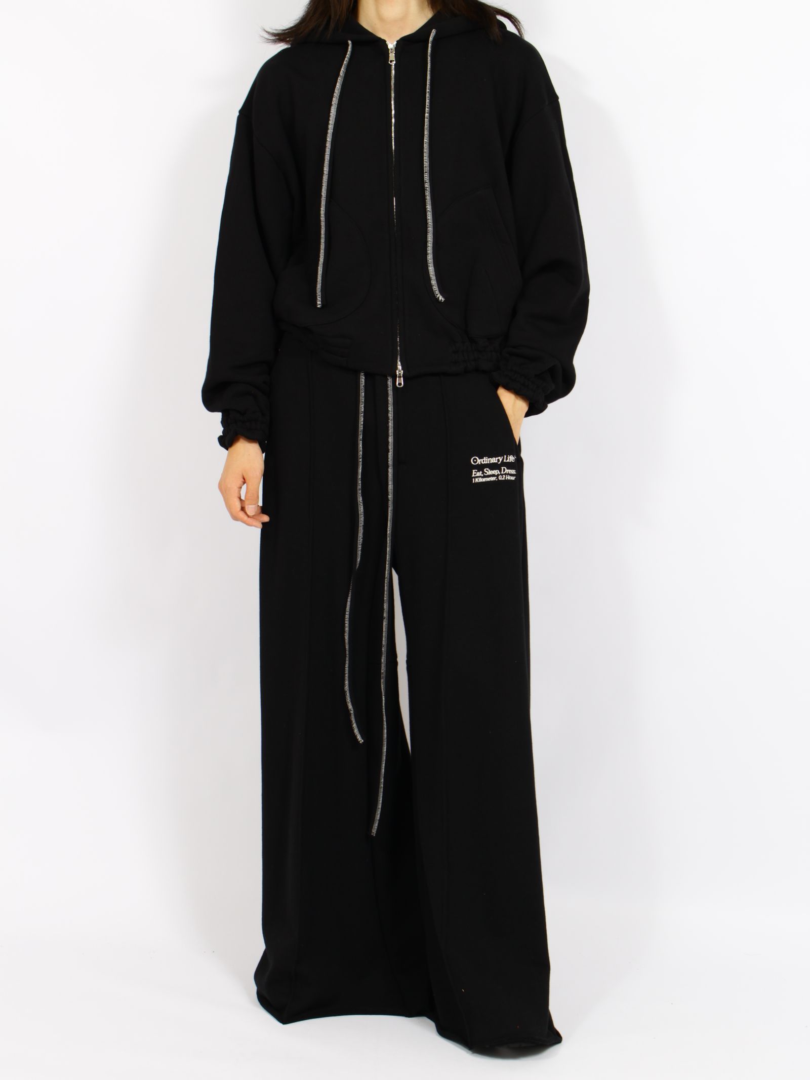 【定番】オーディナリー ホーム オールド スタイル ジップ フーディ / ORDINARY HOME OLD STYLE ZIP HOODIE / ブラック