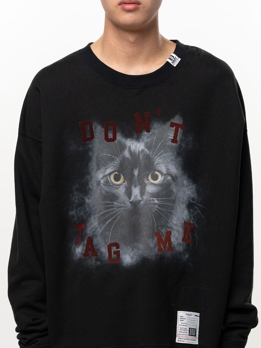 【26AW】 キャット プリンテッド スウェット プルオーバー / CAT PRINTED SWEAT PO / ブラック