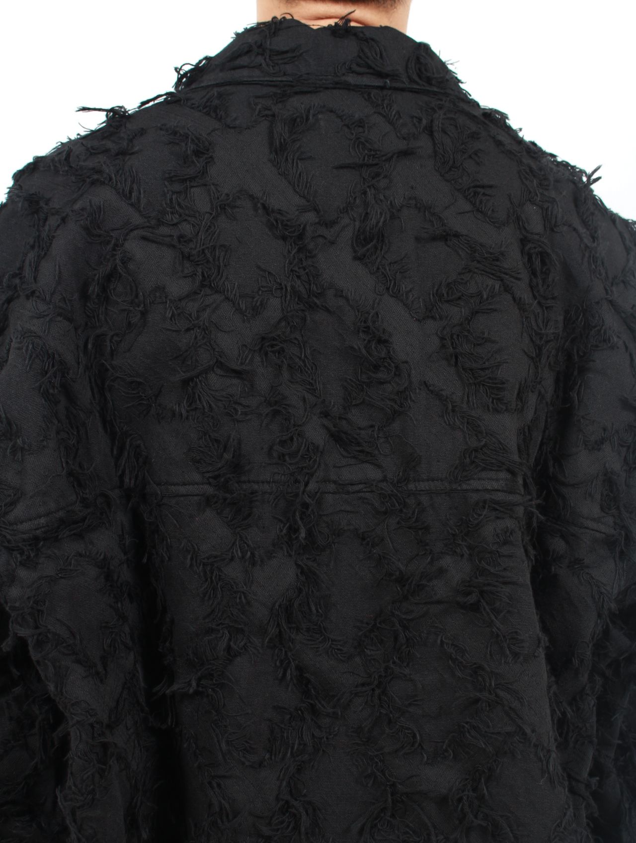 【25AW】ウェス シャツ アーガイルチェック柄 フリンジ 長袖 / WES SHIRT / フリンジブラック