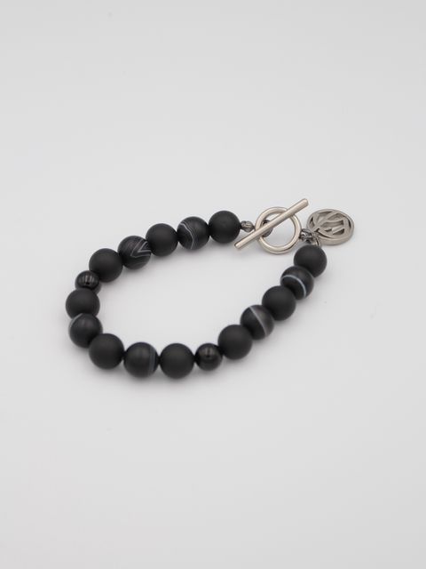 【25AW】定番 数珠 ジュズ ブレスレット オニキス / JUZU BRACELET / ブラック×シルバー