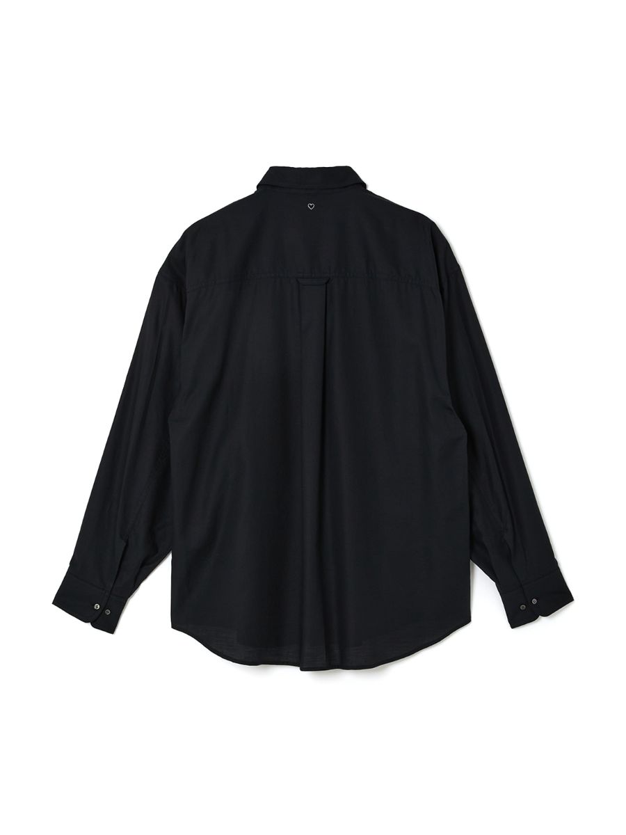 ルカ シルク シャツ ドレープ シャツ / LUCA SILK SHIRT / ブラック