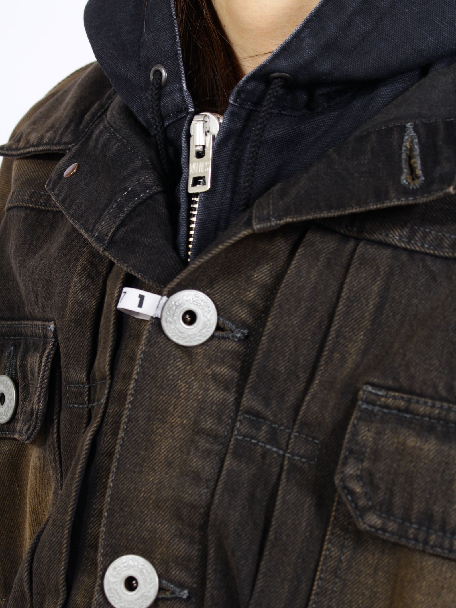 【26AW】 レイヤード デニム ジャケット / LAYERED DENIM JACKET / ブラック